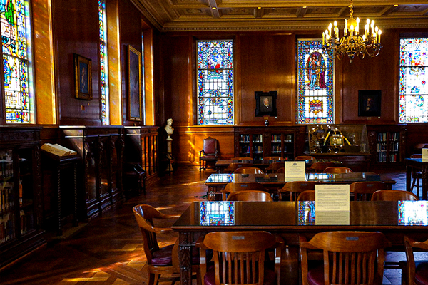 Interior of the beautiful Armostrong Browning Library