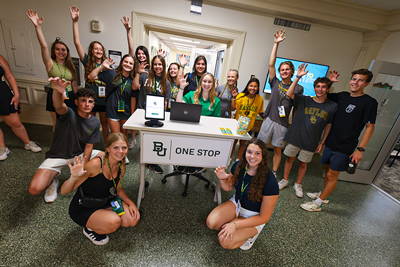 Baylor students at the One Stop office